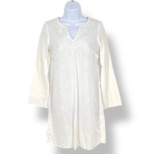 Lilly Pulitzer White Tunic Dress Beach Cover-Up Embroidered Cottom Size XS